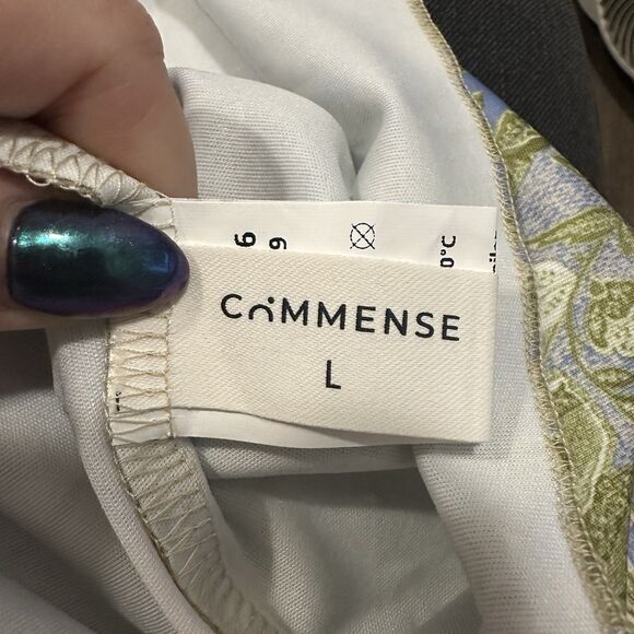 Y2K Strapless Floral Print Maxi Dress Ruffle Slit Cottagecore Boho Festival Sz L - Picture 9 of 16